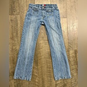 90s vtg TOMMY HILFIGER  Bareback Panel Front Bootcut Jeans